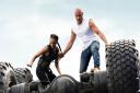 Ramsey (Nathalie Emmanuel) and Dom (Vin Diesel) in Fast & Furious 9.