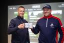 Luke Norris and Knebworth Golf Club professional Ian Parker try out the new swing studio. Picture: JIM STEELE PHOTOGRAPHY