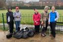 Volunteers from Hitchin Tennis Club with their collection from Bancroft