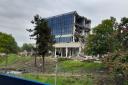 The final section of the Icon building in Lytton Way, Stevenage, is being demolished.