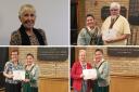 Liz Harrington (top left) will become an Honorary Alderman of Stevenage; Cllrs Graham Snell (top right), Jeannette Thomas (bottom right) and Jackie Hollywell (bottom left) were recognised for their long service.