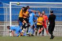 Stotfold put pressure on the Redbridge goal. Picture: TGS PHOTO