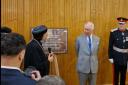 King Charles III unveiled a plaque during his visit to Stevenage.