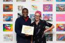 Sarah Graham was congratulated by Bim Afolami, Hitchin's MP, after receiving her Points of Light award.