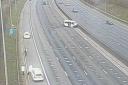 National Highways motorway camera captures the scene of the M25 crash on Saturday.
