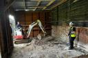 Officers from the Met Police have been searching this barn at a farm in Hertfordshire.