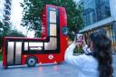 London commuters have spotted a London bus that's been folded in half in Shoreditch.