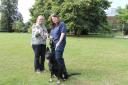 Basingstoke and Deane Borough Council's award-winning team represented by dog warden Laura and Rhianne from the licensing team with Jessie and Mia the Alsatian.