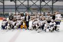 Romford Raiders celebrate winning the Kent & Essex Cup with Paul Masterson from sponsor PIP Image: Charlotte Smallwood