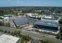 An aerial shot of Airbus' Stevenage campus on Gunnels Wood Road