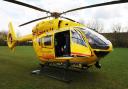 The air ambulance landed in Hampson Park this morning.