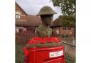 One of the postbox toppers, at Chells Manor.