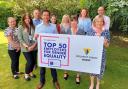 Willmott Dixon's chief executive Graham Dundas with colleagues, celebrating the company's inclusion in The Times Top 50 Employers for Gender Equality.