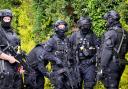 Armed Police near Cooks Hole Allotment site in Enfield.