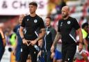 Manager Alex Revell and first-team coach Scott Cuthbert will have plenty to think about after defeat at Huddersfield. Picture: TGS PHOTO