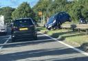 The car on the A505 Baldock by-pass near Odsey