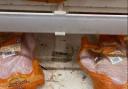 Dirty shelves holding raw chicken in Stevenage Coreys Mill Sainsbury's raised salmonella concern.