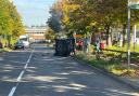 Vehicle overturned at Sainsbury's petrol station in Letchworth.