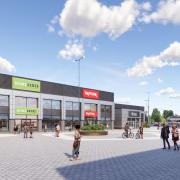 CGI image of how the new TK Maxx and Homesense store would look at Stevenage\'s Roaring Meg Retail park