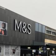 Workmen are finishing the exterior of the new M&S store on the Roaring Meg Retail Park in Stevenage, ahead of its opening in the spring