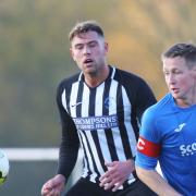 A penalty from Reece Cameron (left) gave Arlesey Town a 2-1 win over Crawley Green in the SSML Premier Division.