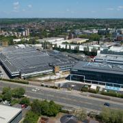 An aerial shot of Airbus' Stevenage campus on Gunnels Wood Road