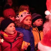 Children at Ickleford's Christmas lights switch-on even had the chance to meet the man in red himself!