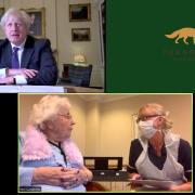 Prime Minister Boris Johnson talked with Foxholes Care Home's staff and residents on a zoom call