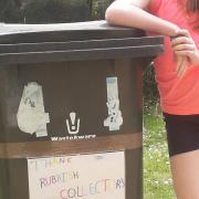 Summer Poppy from Chells Manor in Stevenage decorated her bin to thank key workers. Picture: Sally Gore