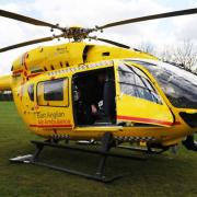 The air ambulance landed in Hampson Park this morning.