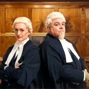Hannah Shaw and Graeme Bussey as two barristers in the Settlement Players' production of The Accused by Jeffrey Archer, which can be seen for three nights at Letchworth Settlement.