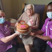 Marjorie enjoyed celebrating her 102nd birthday with a specially-made cake
