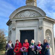 Fawcett Group members attend Lady Constance Lytton's tomb at Knebworth House