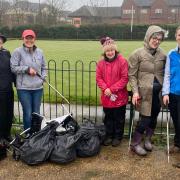 Volunteers from Hitchin Tennis Club with their collection from Bancroft