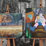 Two of the paintings that will be on show at the exhibition.