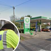 The incident took place near a BP garage on the A602.