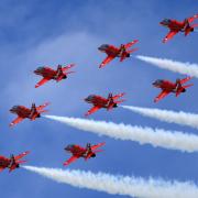 The Red Arrows will be displaying on both days of the airshow.