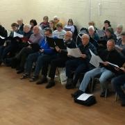 Hitchin Thespians rehearsing 'Christmas at Woodside'