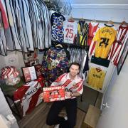 Lewis Collins has as astonishing 115 Stevenage shirts in his collection.
