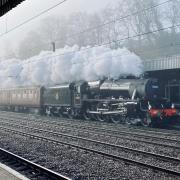 The Black 5 No. 44871 steam locomotive passed through Hitchin on Saturday.
