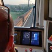 First test train with GTR's Richard Redehan in the driver's seat.