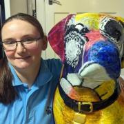 Hertfordshire artist Alex Devlin has contributed to Guide Dogs' Paws on the Wharf.
