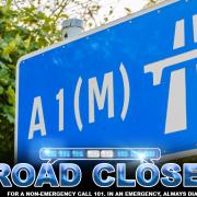 A stretch of the A1 M in Stevenage is has been closed by police