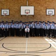 Police cadets with Chief Constable Charlie Hall.