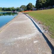 Stevenage Borough Council is carrying out improvement works to the footpath around the sailing lake at Fairlands Valley Park.