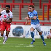 Jordan Roberts goes on a run for Stevenage against Coventry City. Picture: TGS PHOTO