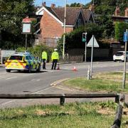 The scene in Stevenage Road, Hitchin.