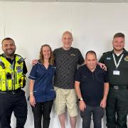 Left to right – PC Ellis, Claire Leverington, Marco Desider, David Williams and Rob Allmey