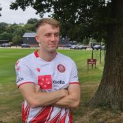 Eli King shows off his new Stevenage threads.