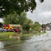 Woolgrove Road in Hitchin has been severely affected by flooding.